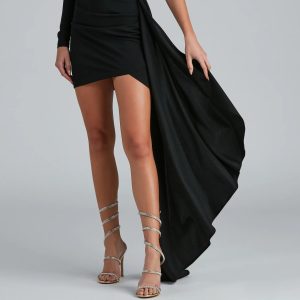 Emily One-Shoulder Pleated Asymmetric Mini Dress - Image 15