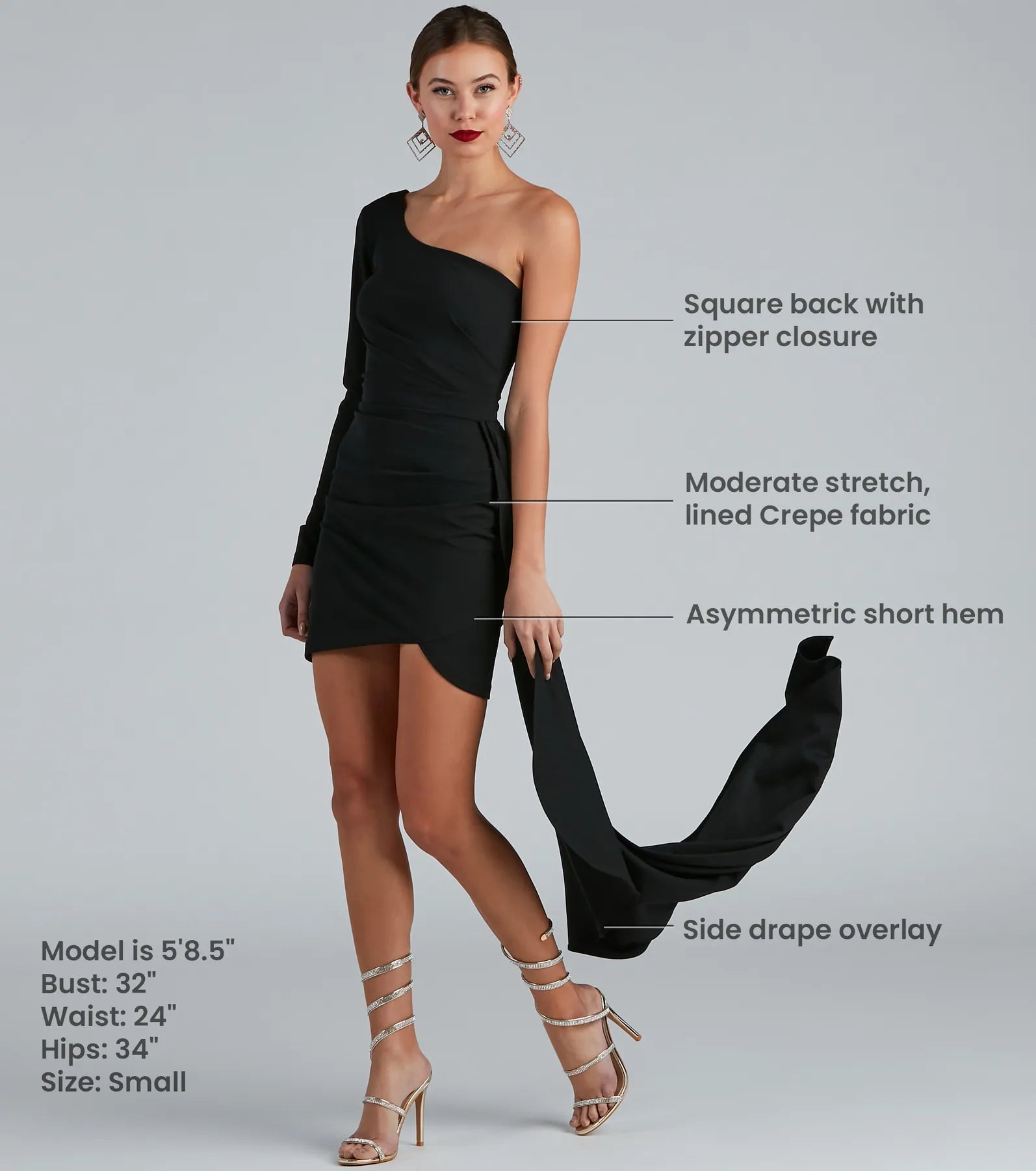 Emily One-Shoulder Pleated Asymmetric Mini Dress - Image 16