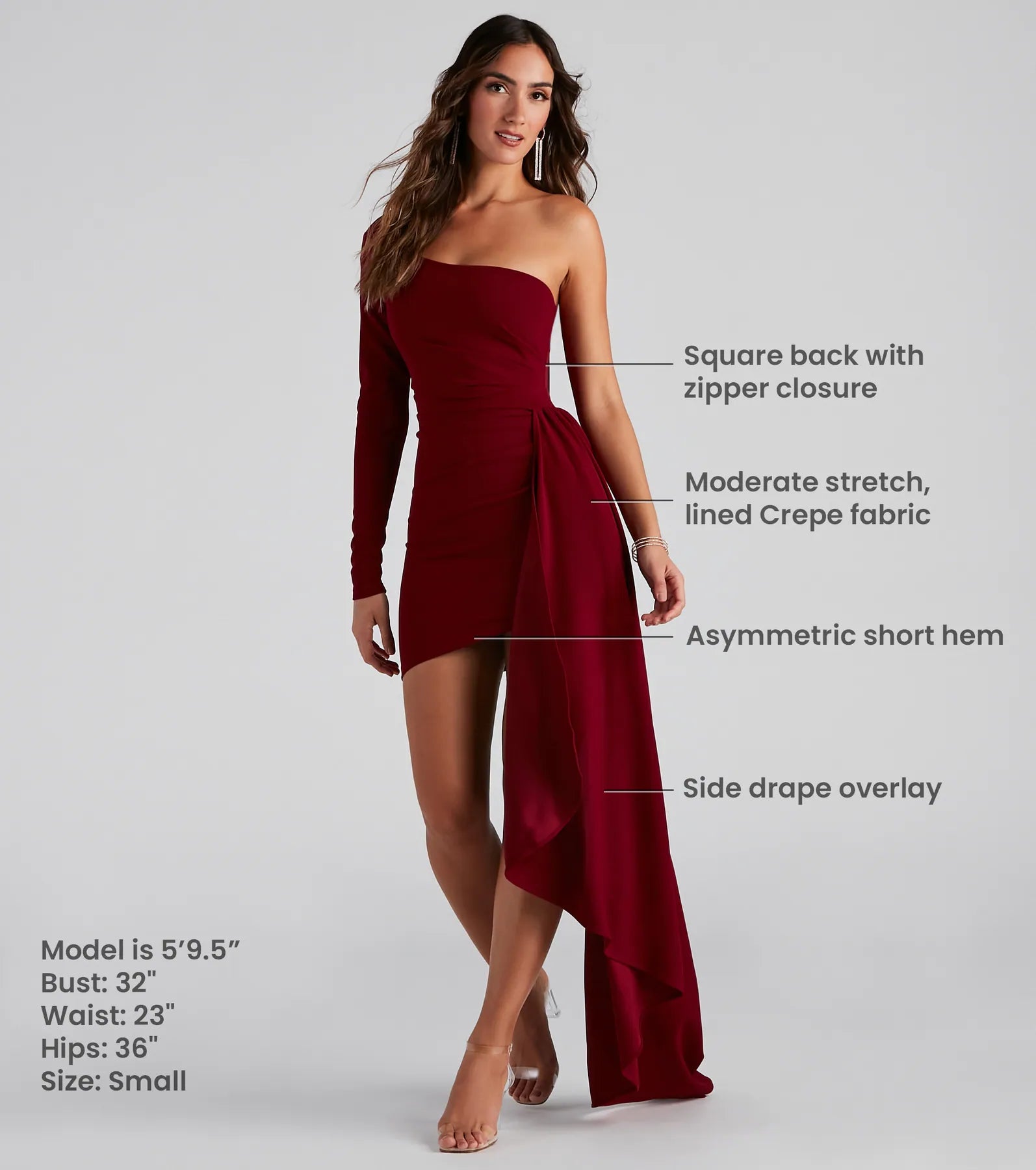 Emily One-Shoulder Pleated Asymmetric Mini Dress - Image 10