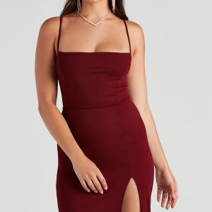 Henley Formal Lace-Up Midi Dress - Image 4