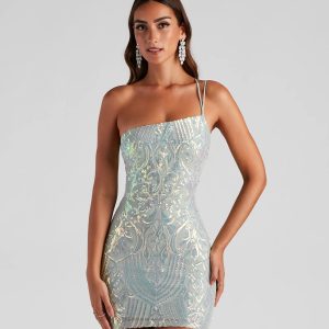 Karla Sequin Iridescent Bodycon Party Dress - Image 7