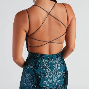 Karina Formal Sequin Cross-Back Mini Dress - Image 8