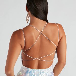 Karina Formal Sequin Cross-Back Mini Dress - Image 4