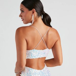 Allie Formal Sequin Open Back Dress - Image 12