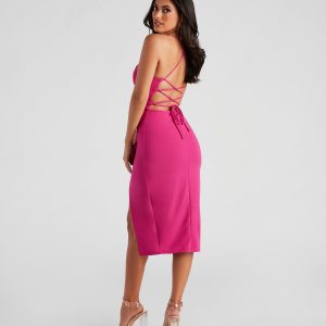 Henley Formal Lace-Up Midi Dress - Image 19