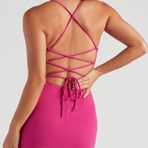 Henley Formal Lace-Up Midi Dress - Image 21