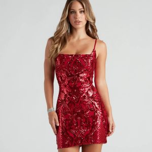 Ashley Sequin Mesh Short Dress - Image 1