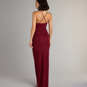 Amirah Formal Glitter Cowl Neck Column Dress - Image 6