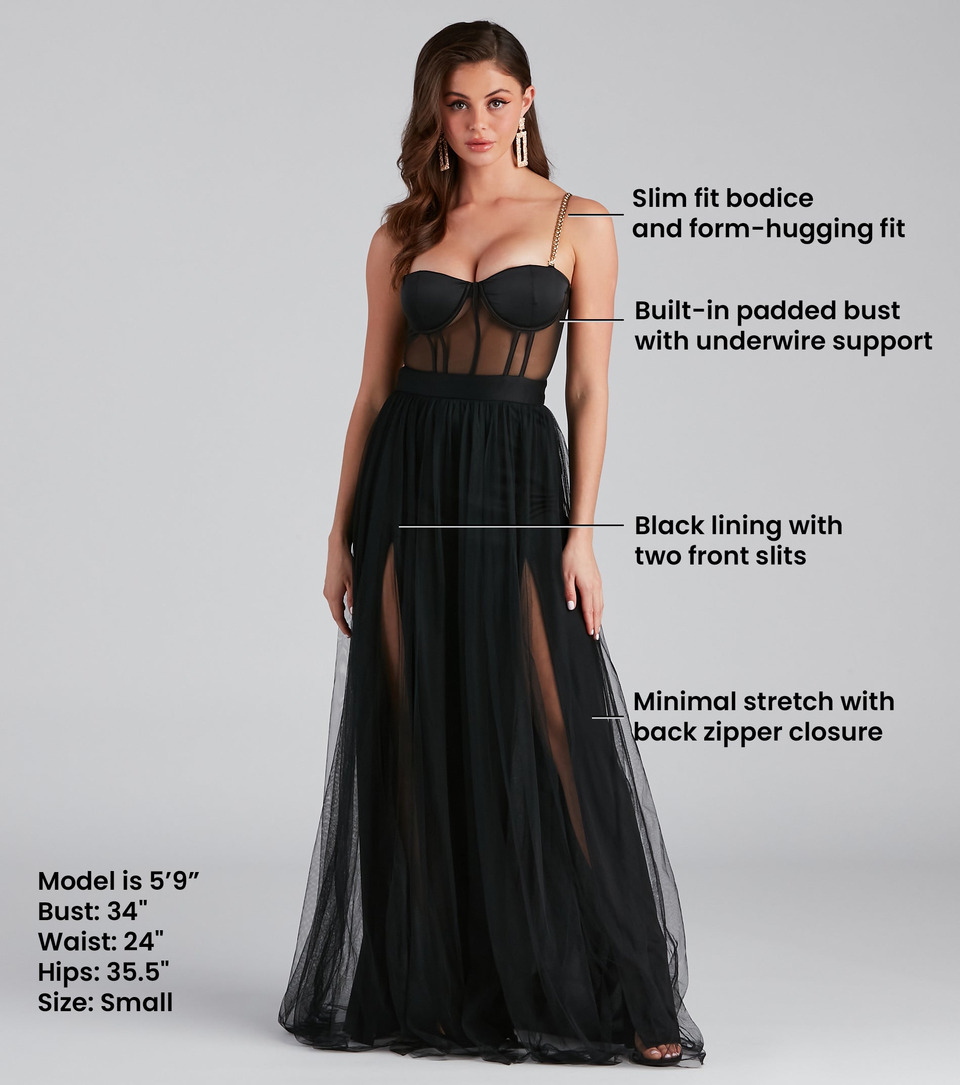 Cintra Mesh Tulle Bustier Gown - Image 6