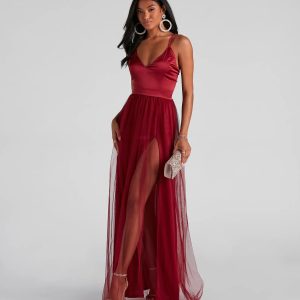 Haisley Formal Tulle And Satin Dress - Image 1
