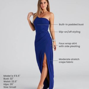 Iris One-Shoulder Crepe Dress - Image 18