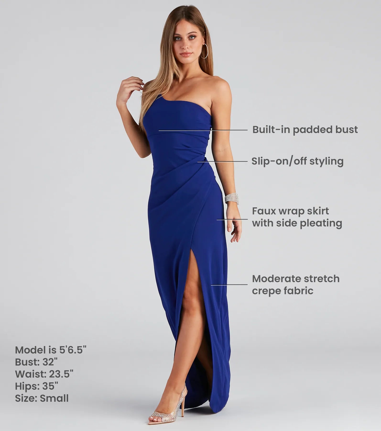Iris One-Shoulder Crepe Dress - Image 18