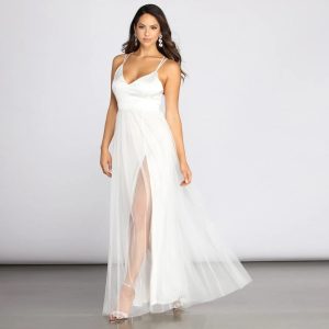 Haisley Formal Tulle And Satin Dress - Image 12