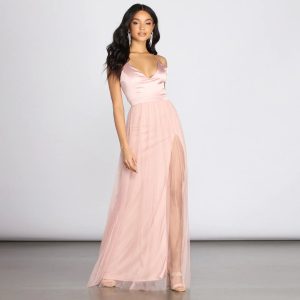 Haisley Formal Tulle And Satin Dress - Image 14