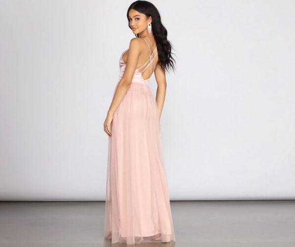 Haisley Formal Tulle And Satin Dress