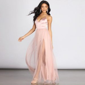 Haisley Formal Tulle And Satin Dress - Image 16