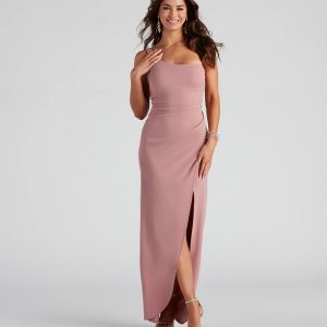 Iris One-Shoulder Crepe Dress - Image 19