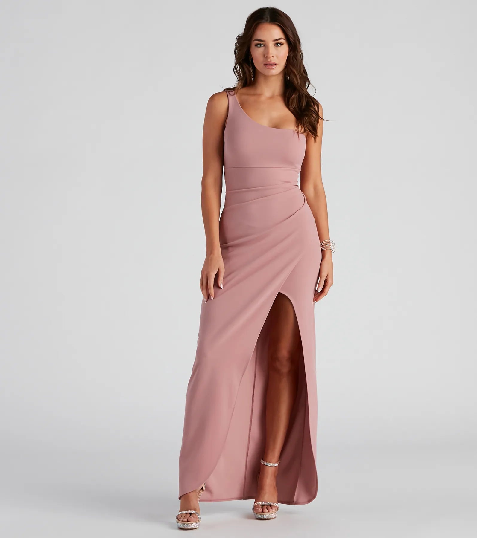 Iris One-Shoulder Crepe Dress - Image 22