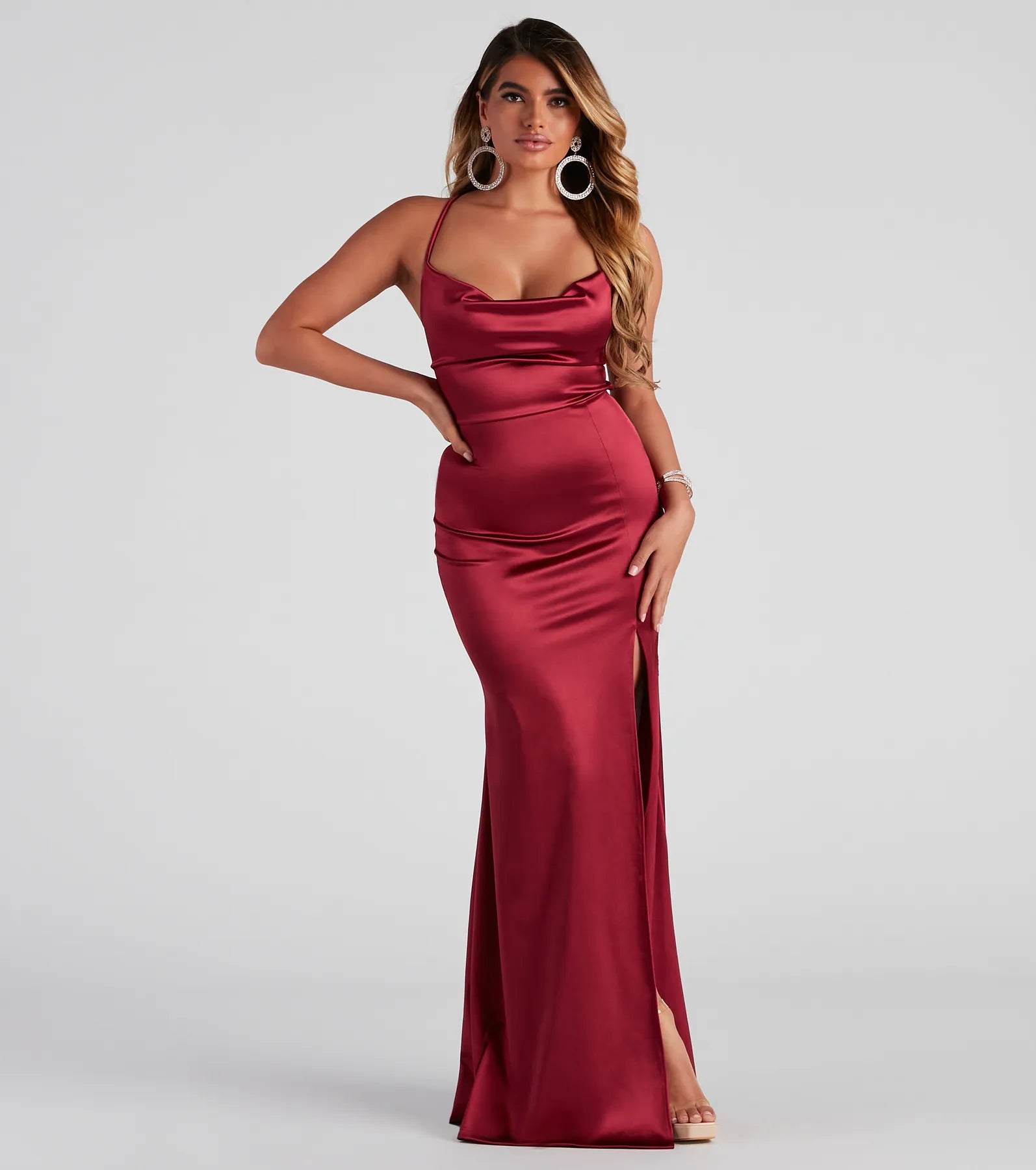 Bristol Formal Satin Lace-Up Dress - Image 10