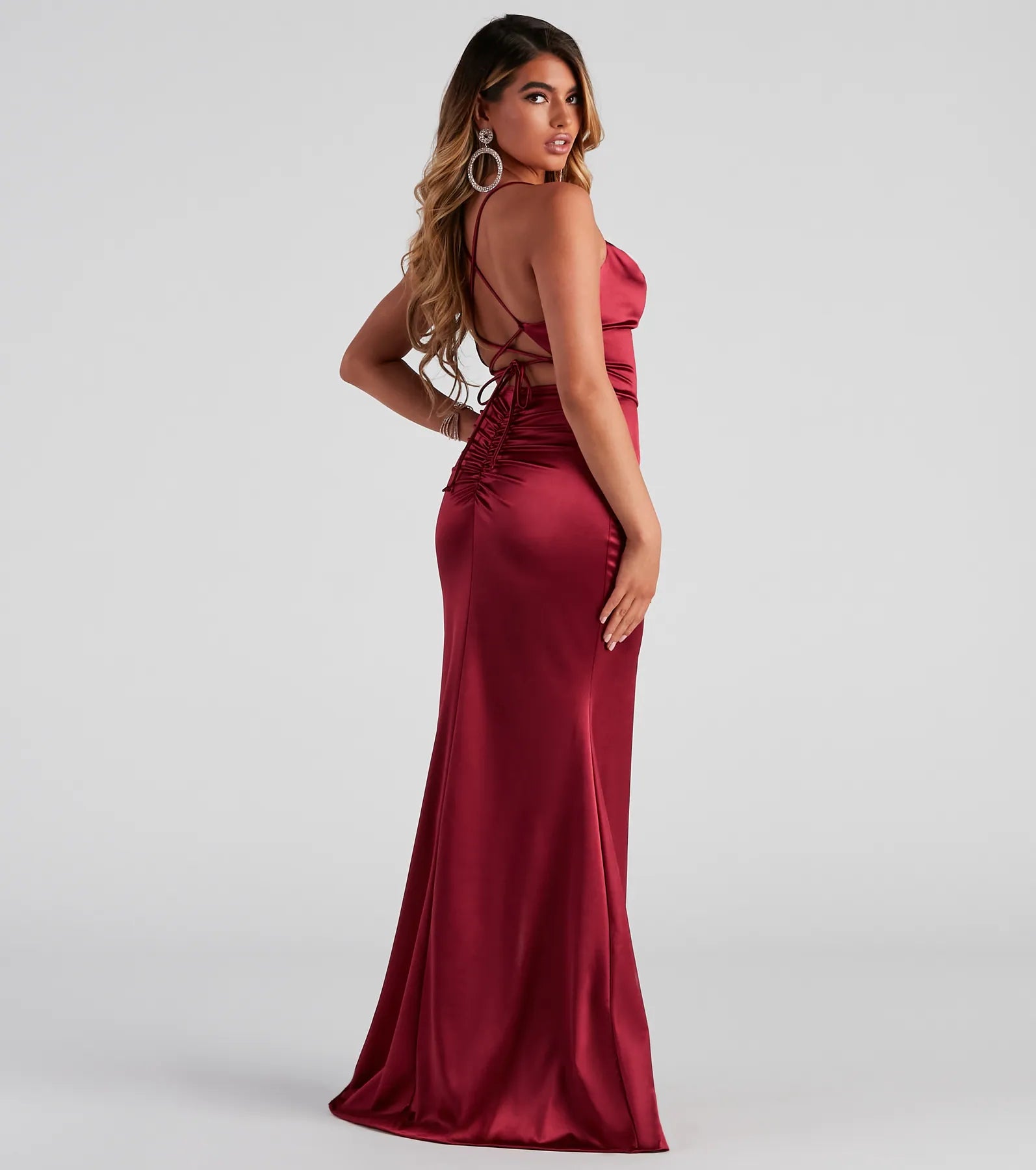 Bristol Formal Satin Lace-Up Dress - Image 11