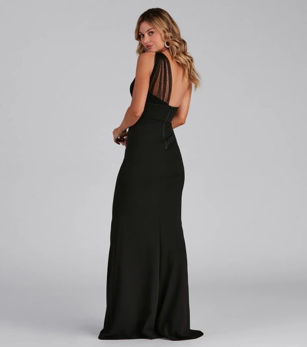 Dakota Formal One-Shoulder Swiss Dot Dress