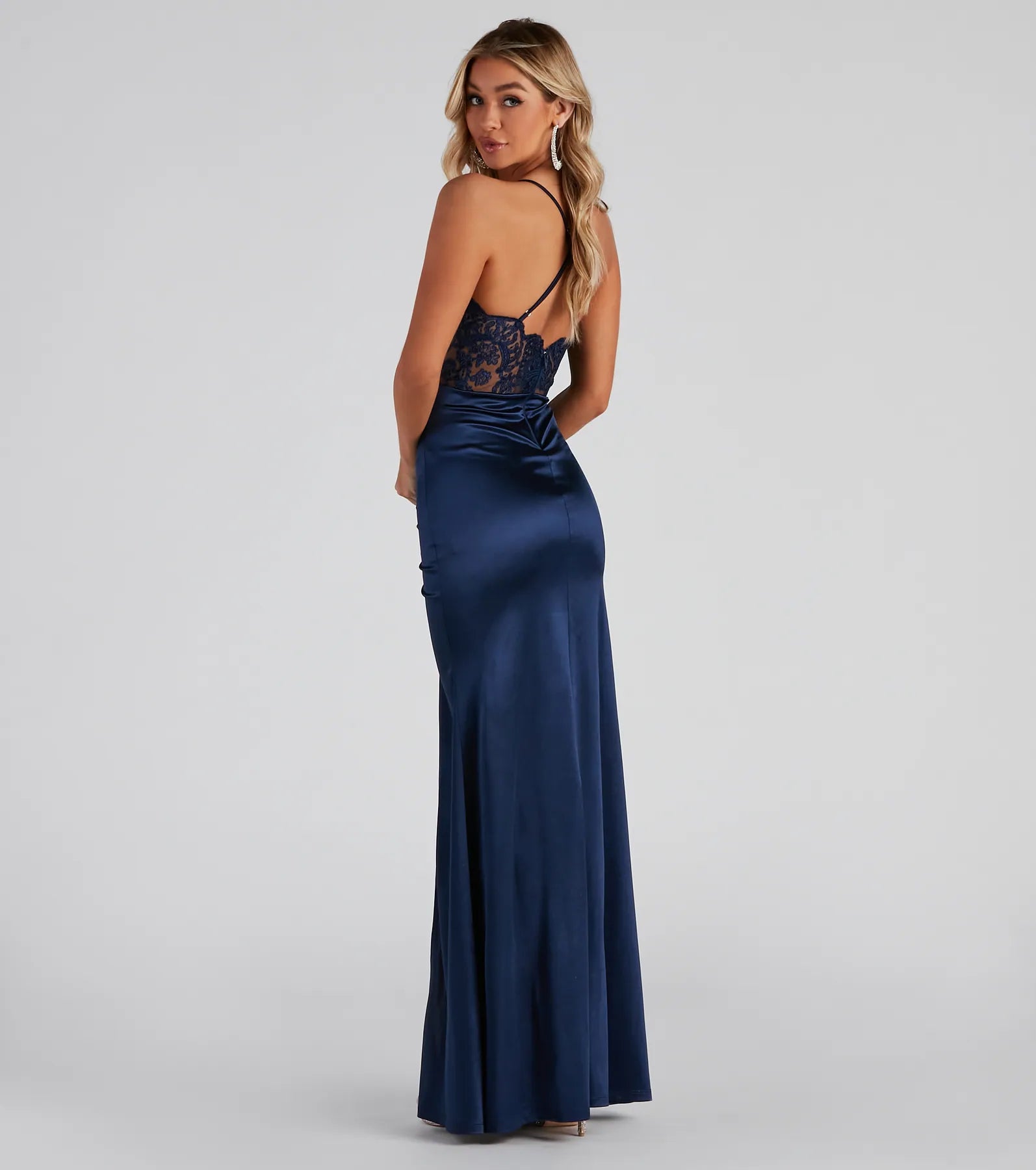 Abigail Ruched Satin Mermaid Dress - Image 2