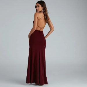 Chloe Lace-Up Back Formal Dress - Image 2