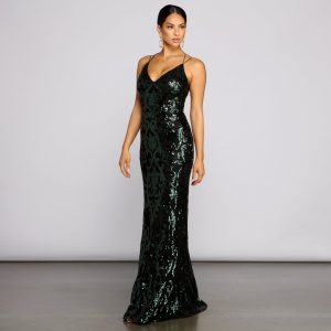 Lila Formal Open-Back Sequin Mermaid Dress - Image 9