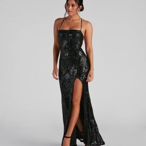 Azalea Formal High Slit Sequin Dress - Image 3