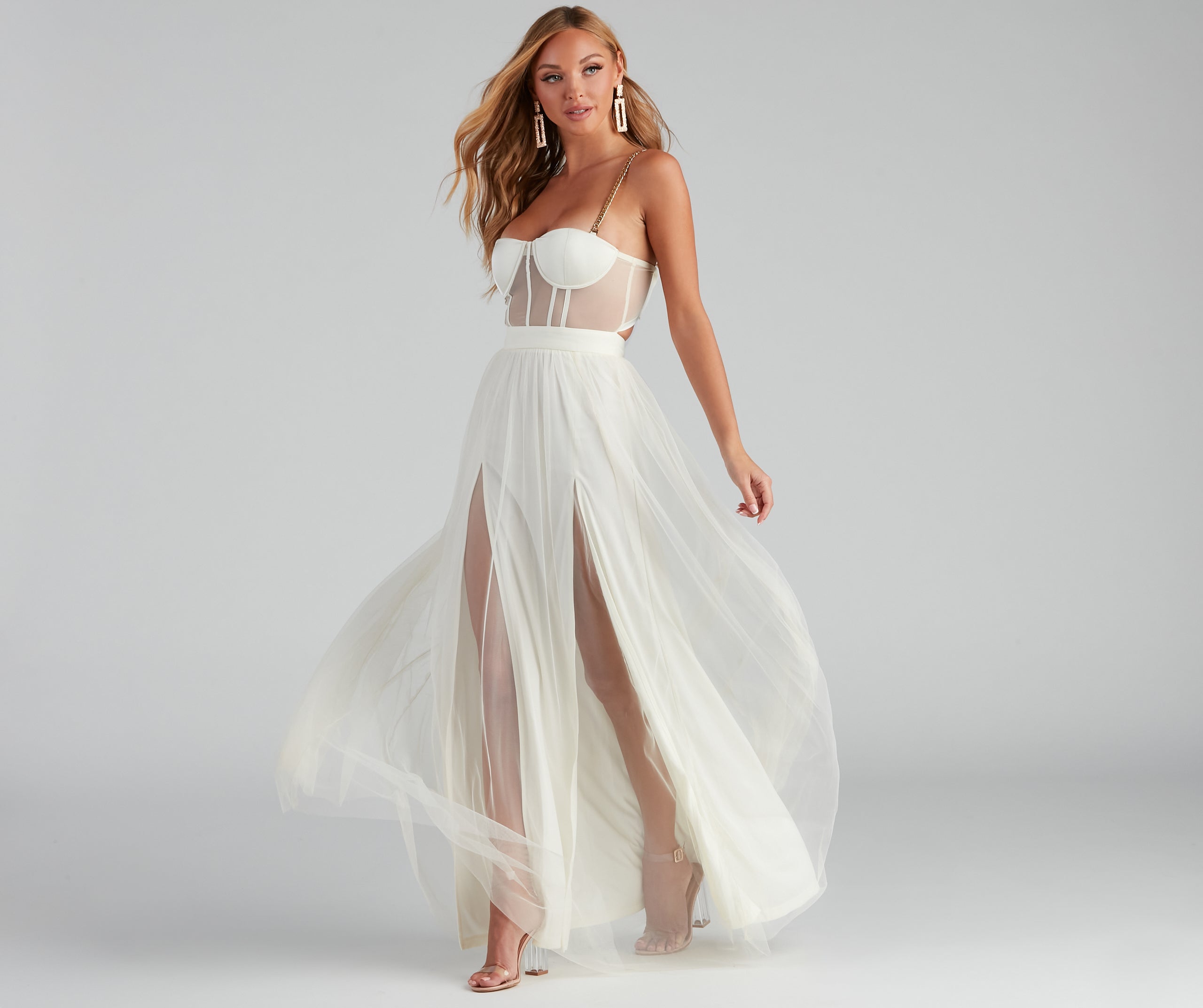 Cintra Mesh Tulle Bustier Gown - Image 7
