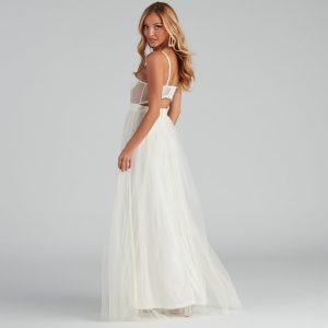 Cintra Mesh Tulle Bustier Gown - Image 8