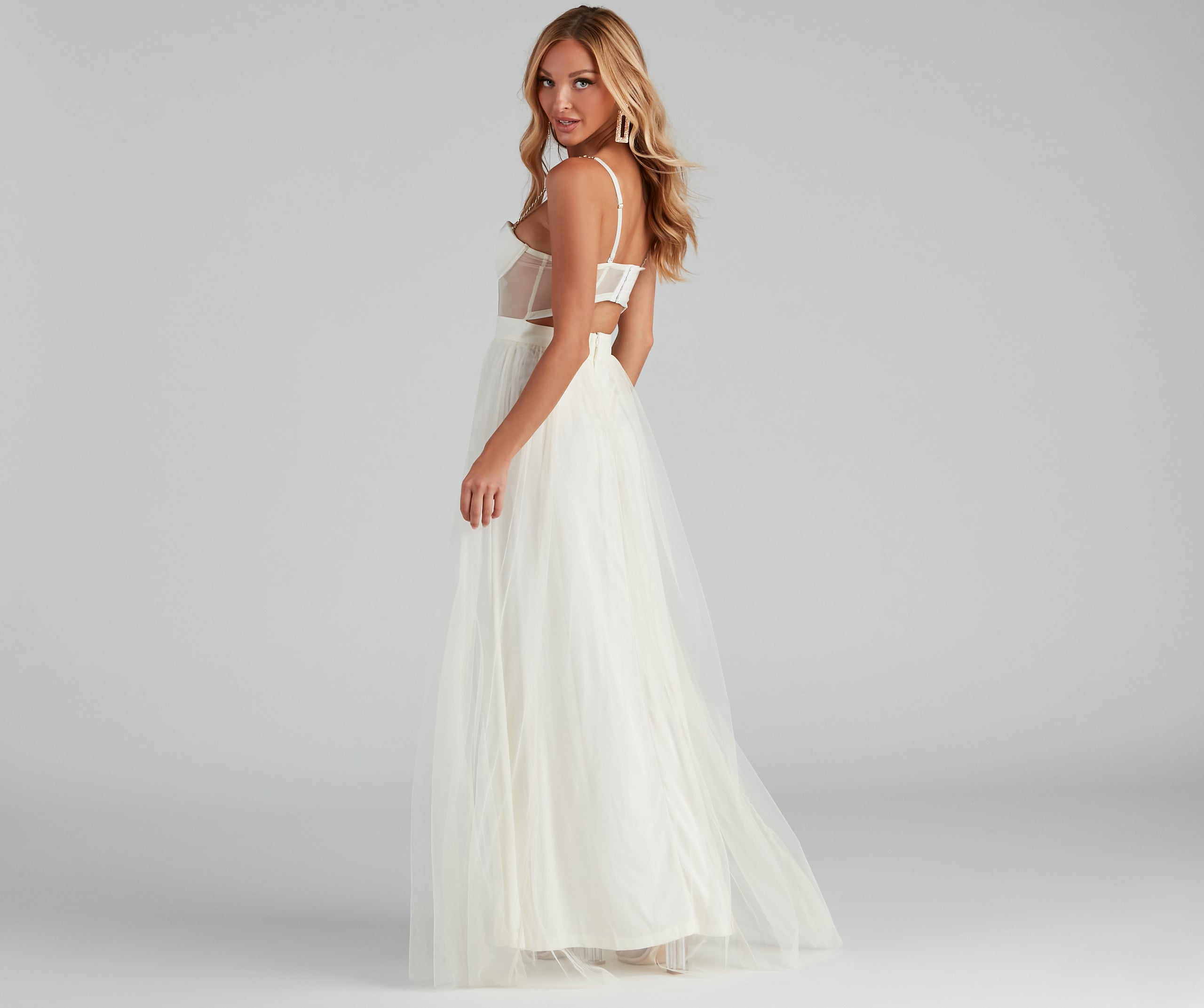 Cintra Mesh Tulle Bustier Gown - Image 8