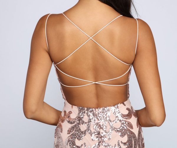 Lila Formal Open-Back Sequin Mermaid Dress