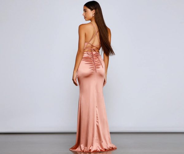 Bristol Formal Satin Lace-Up Dress