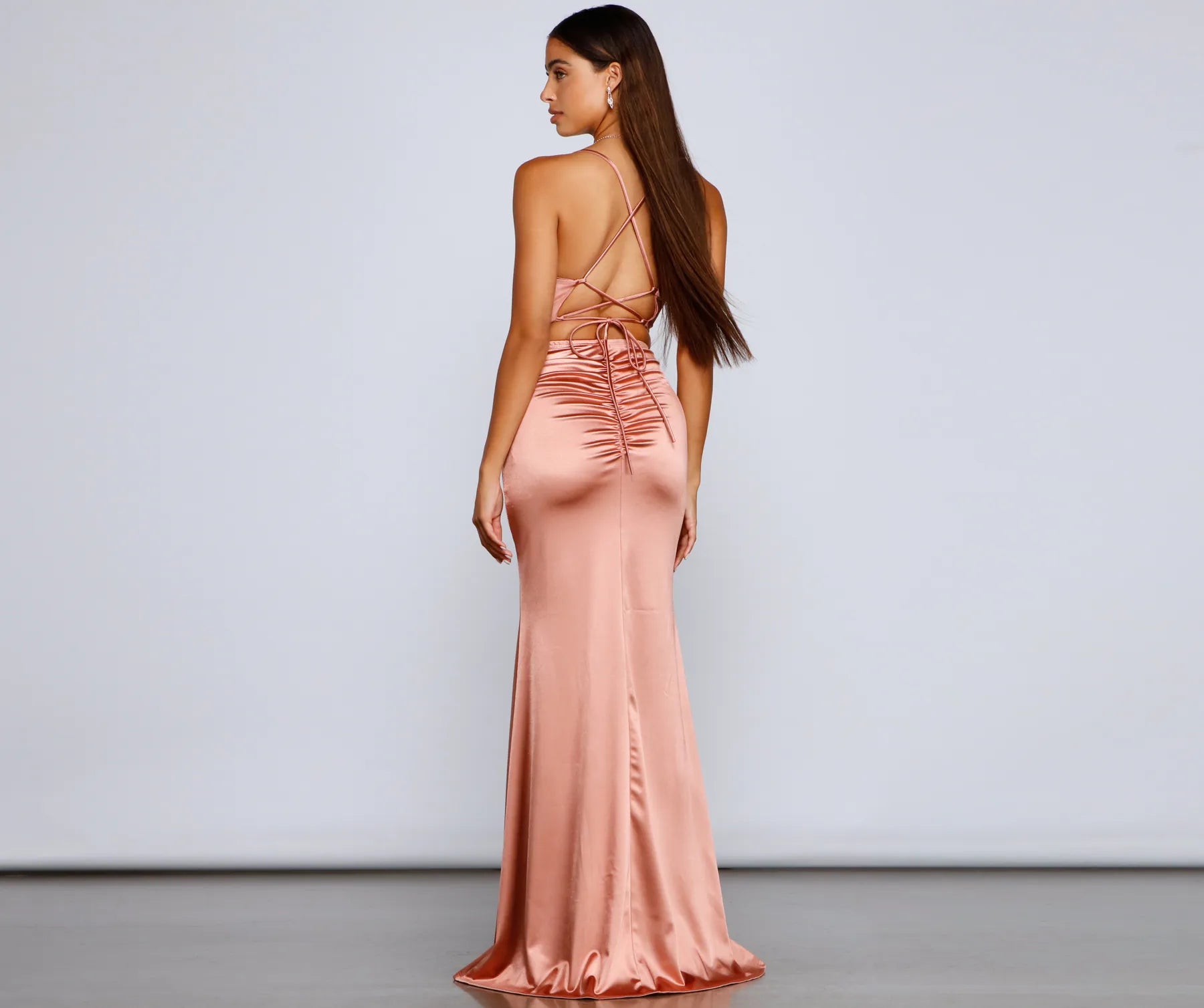 Bristol Formal Satin Lace-Up Dress - Image 15