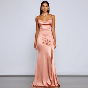 Bristol Formal Satin Lace-Up Dress - Image 16