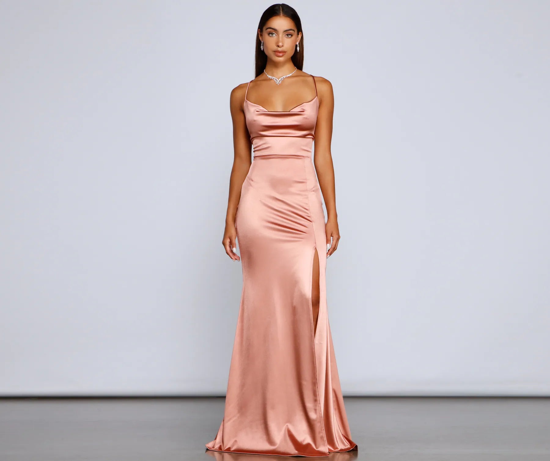 Bristol Formal Satin Lace-Up Dress - Image 16
