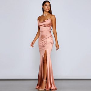 Bristol Formal Satin Lace-Up Dress - Image 17