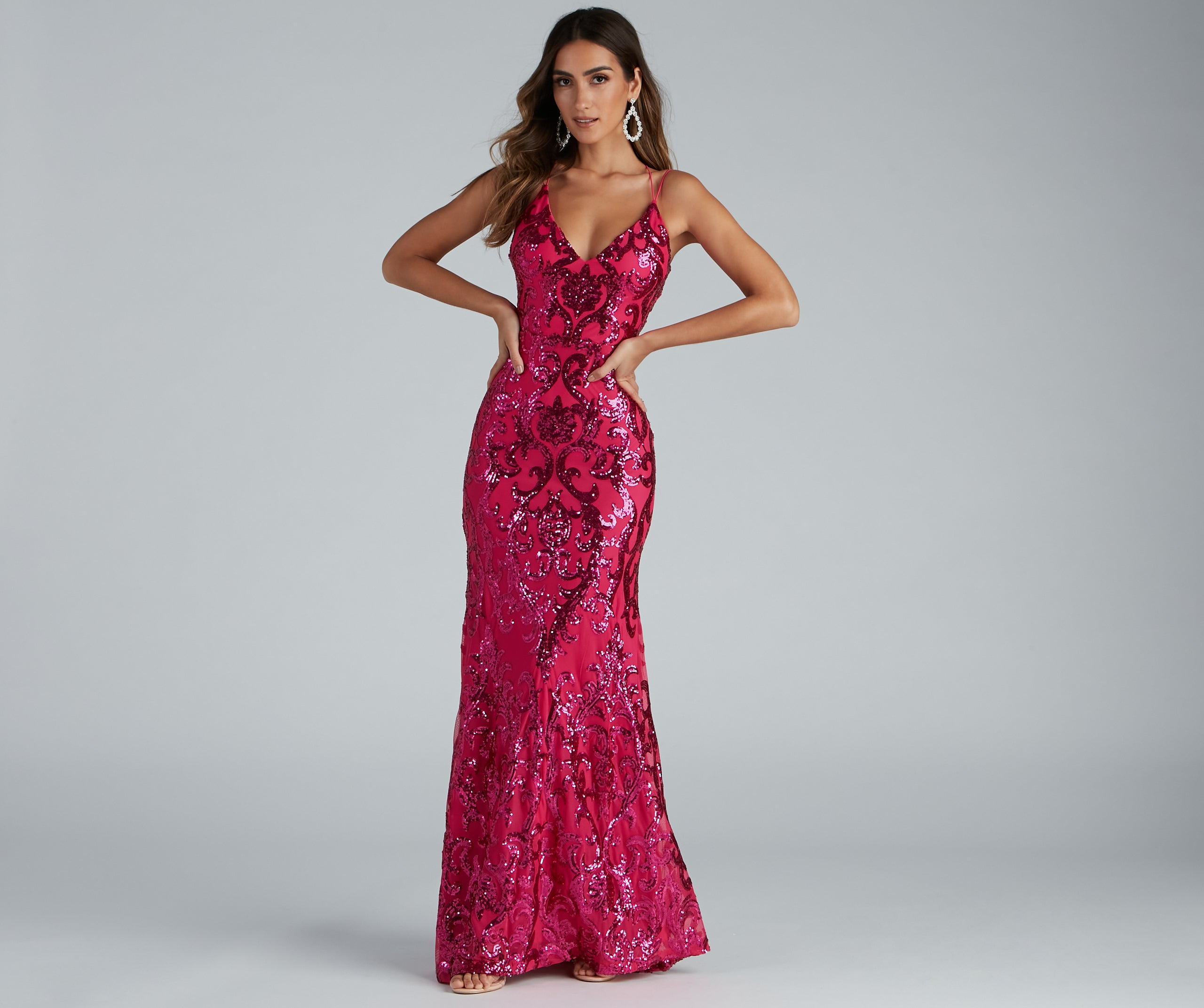 Lila Formal Open-Back Sequin Mermaid Dress - Image 1