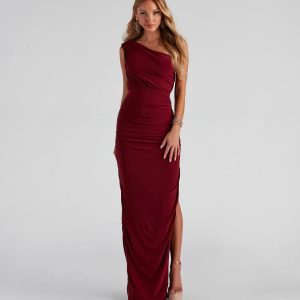 Adora Formal One-Shoulder Ruched Dress - Image 9