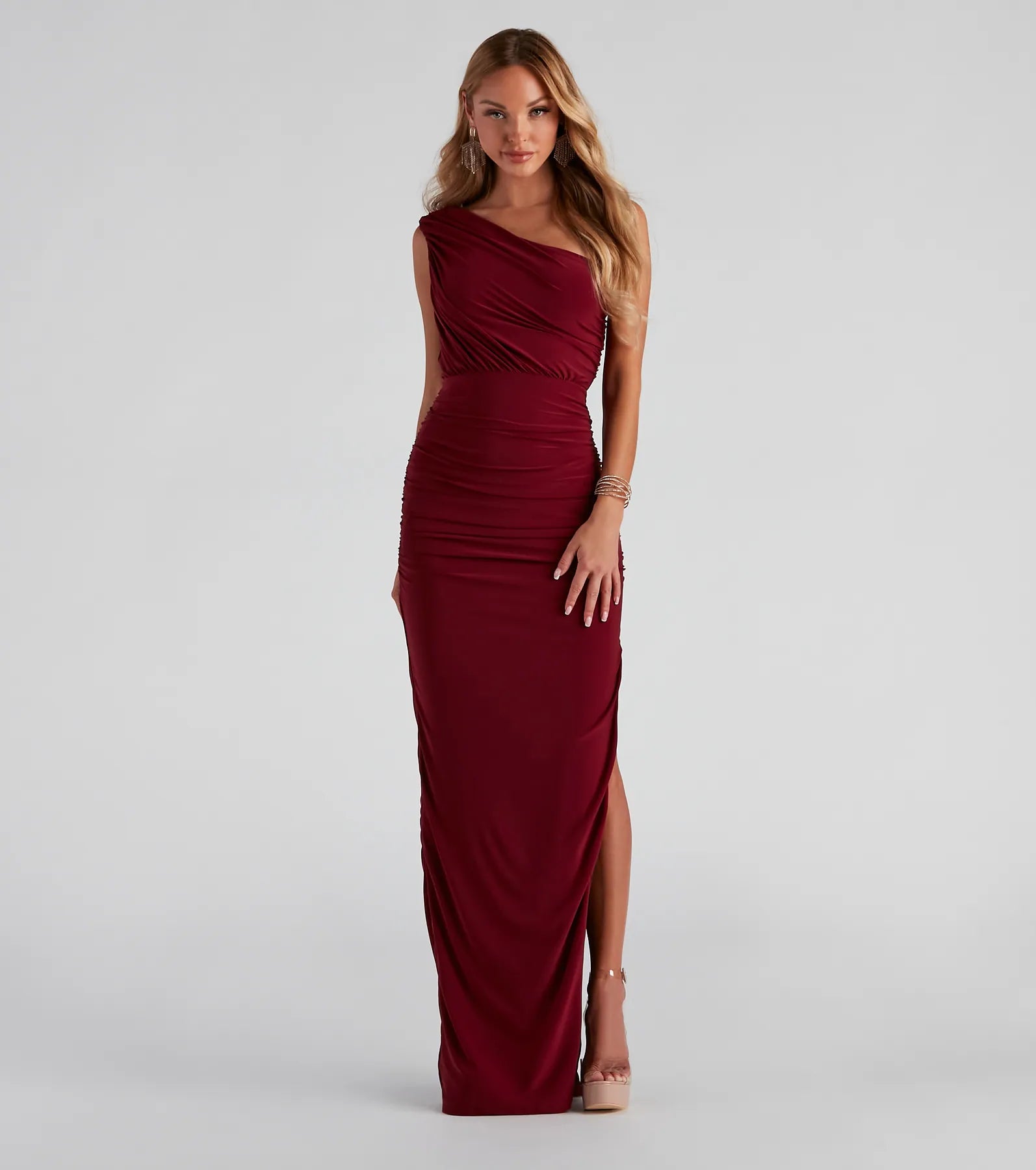 Adora Formal One-Shoulder Ruched Dress - Image 9