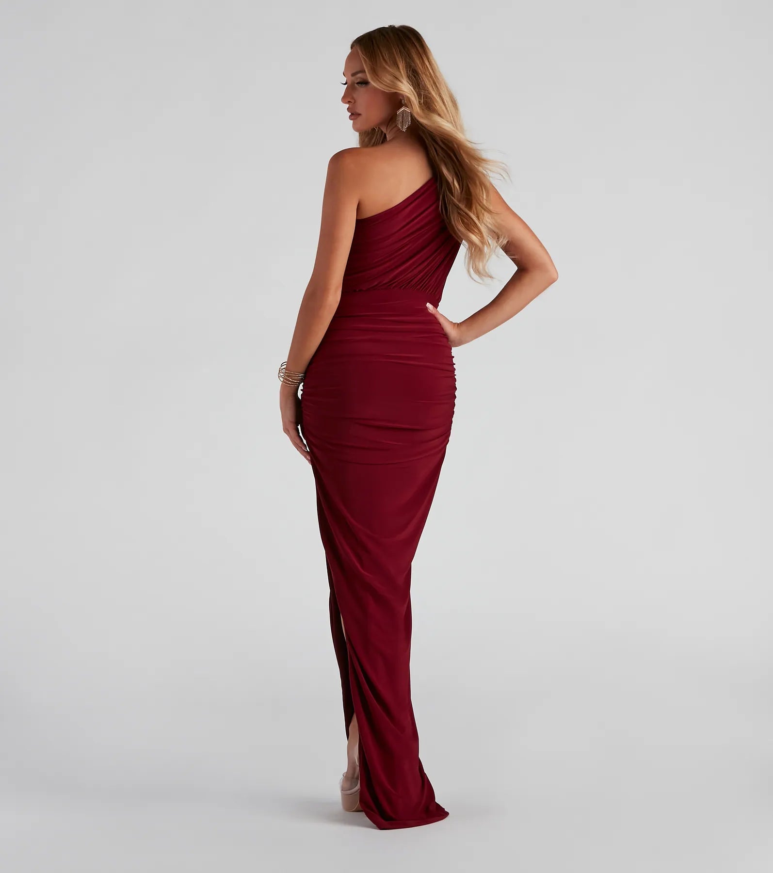Adora Formal One-Shoulder Ruched Dress - Image 10