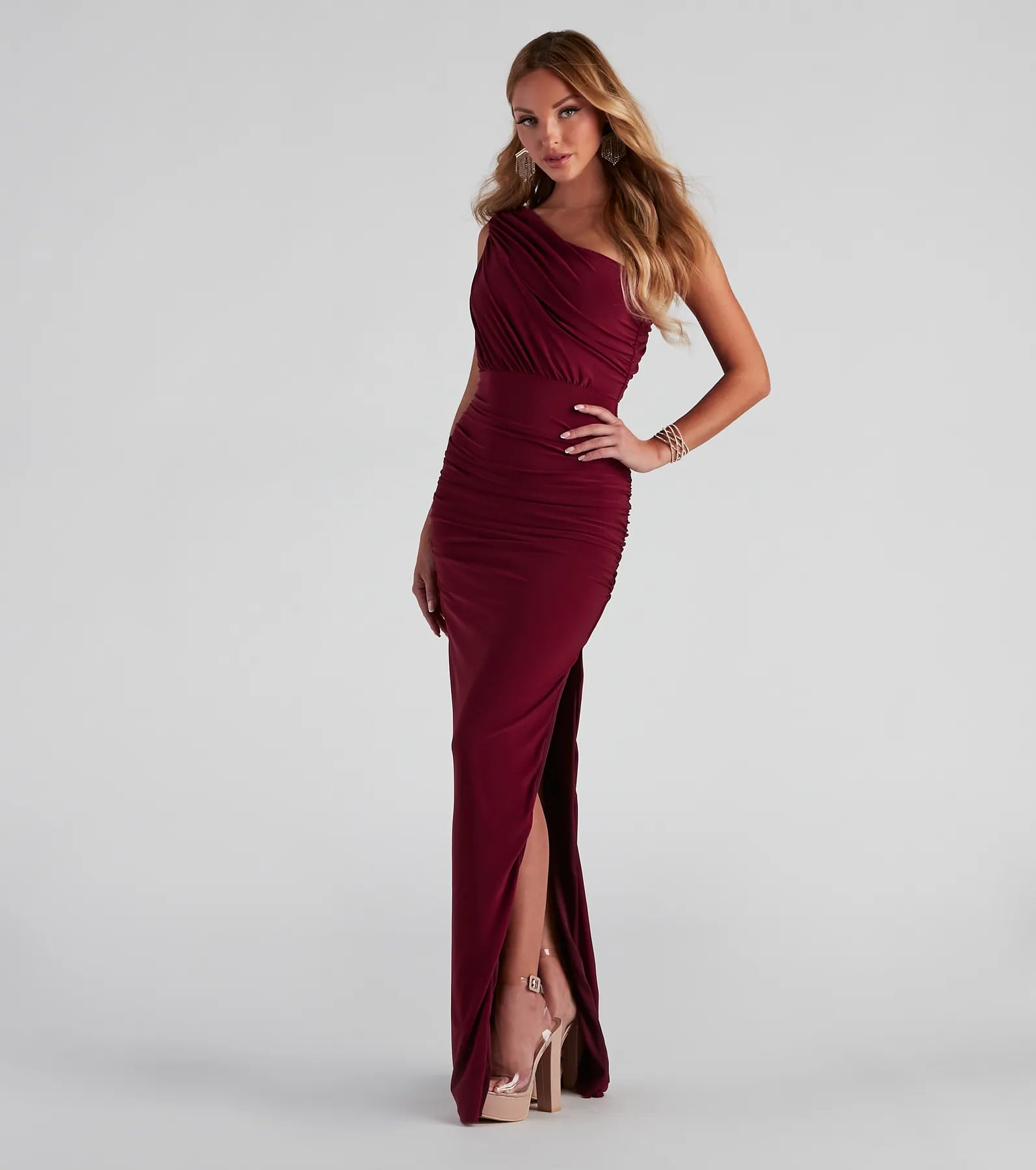 Adora Formal One-Shoulder Ruched Dress - Image 11