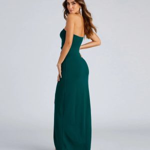 Iris One-Shoulder Crepe Dress - Image 2