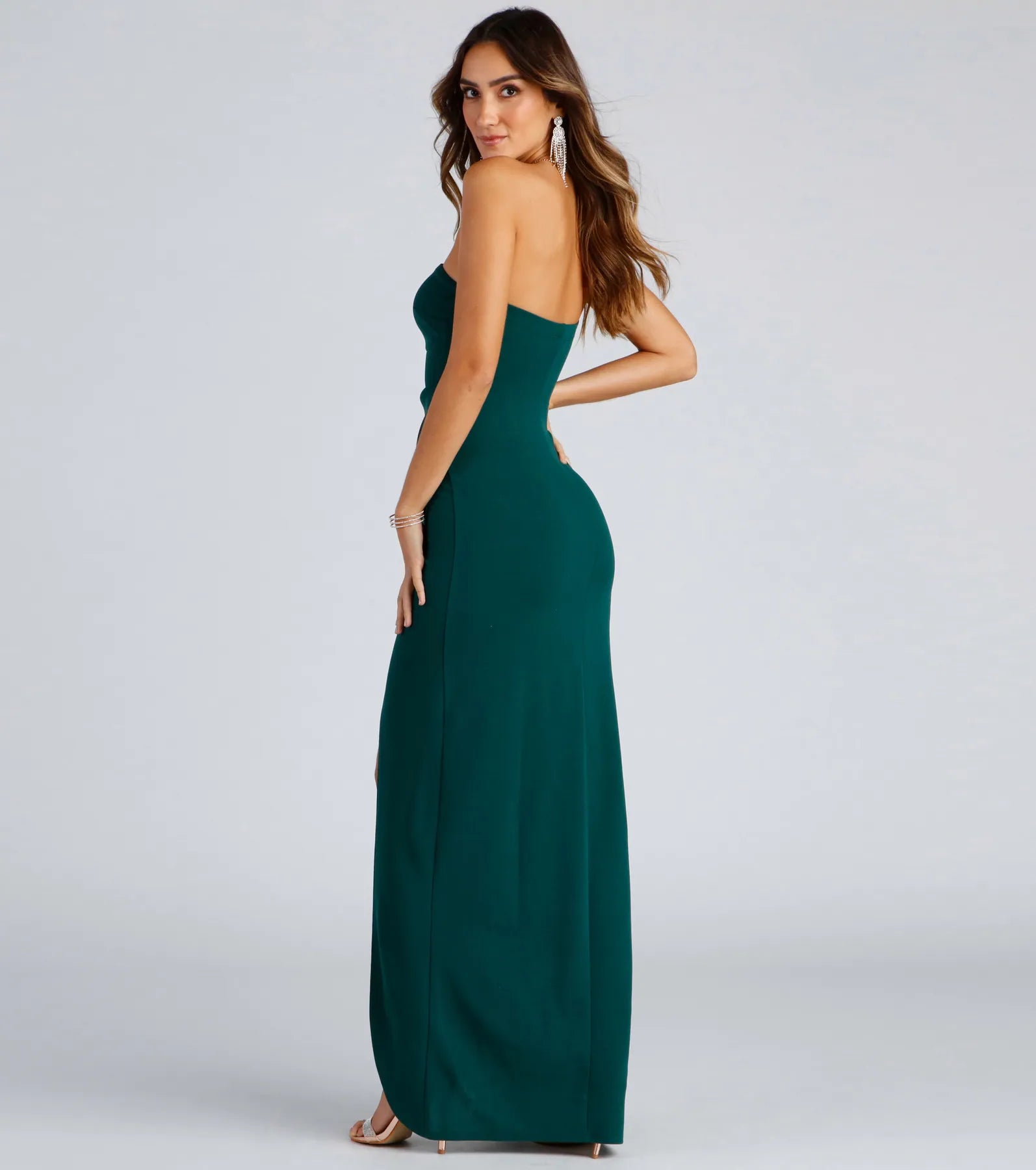 Iris One-Shoulder Crepe Dress - Image 2