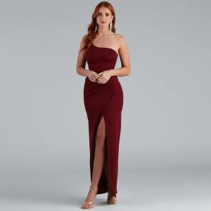 Iris One-Shoulder Crepe Dress - Image 10