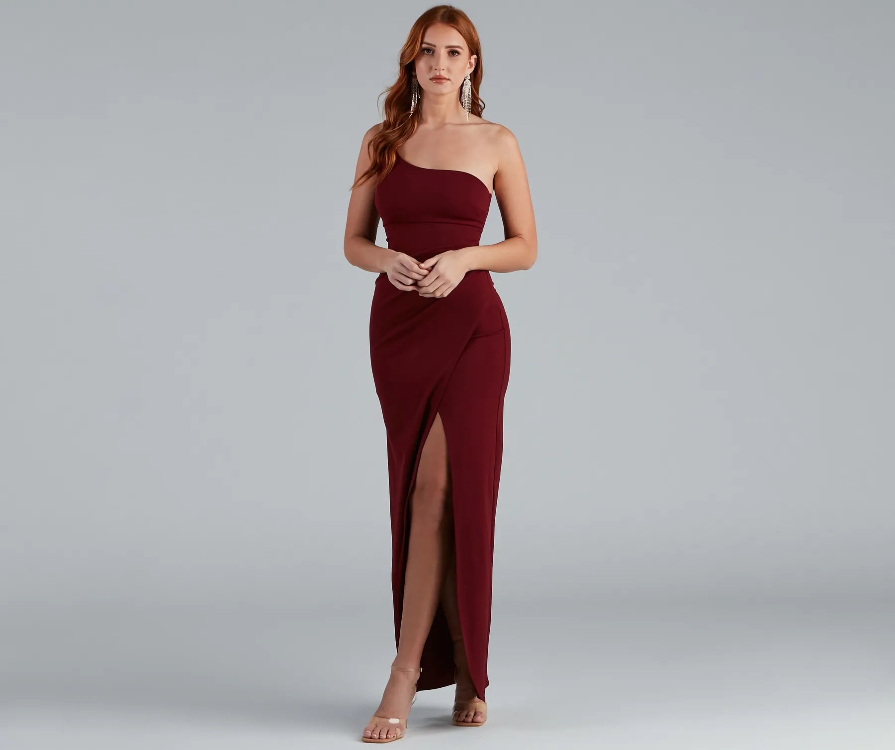 Iris One-Shoulder Crepe Dress - Image 10