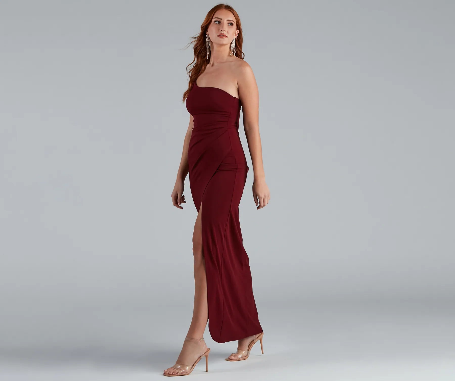 Iris One-Shoulder Crepe Dress - Image 12