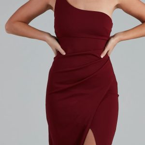 Iris One-Shoulder Crepe Dress - Image 13