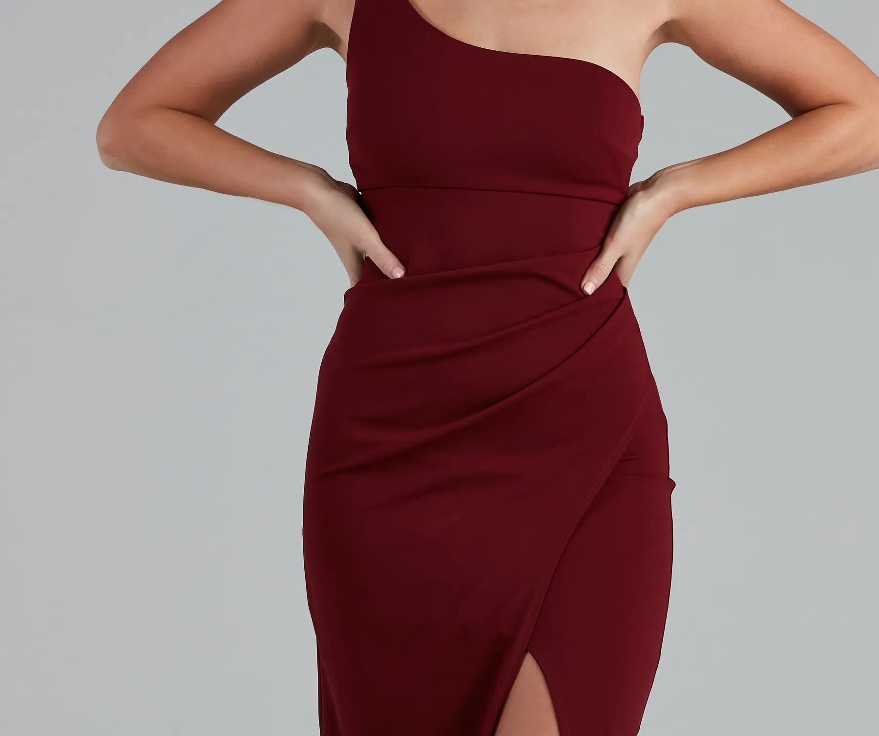 Iris One-Shoulder Crepe Dress - Image 13